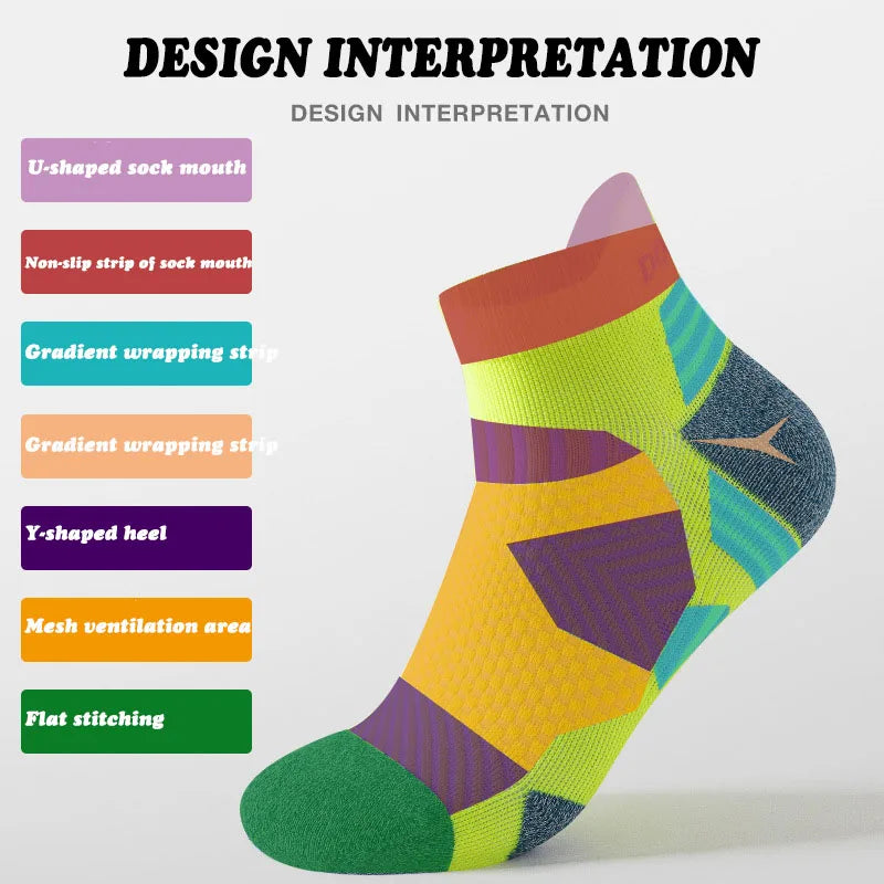 High Performance Marathon Running Sock Men Women Sports Fitness Cushioned and Nanotechnology